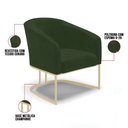 Ver imagem 3 de Poltrona Sala Decorativa Stella Base Industrial Champanhe Sintético Pu Verde D03 - D’Rossi