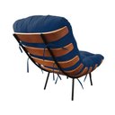 Ver imagem 3 de Kit Poltrona e Puff Costela Suede Azul Marinho Belliv Decor