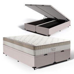Cama Box Baú com Colchão de Molas Ensacadas Pillow In Anjos Premium Dream Queen 158cm - 2