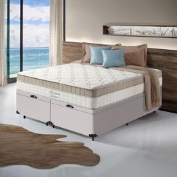 Cama Box Baú com Colchão de Molas Ensacadas Pillow In Anjos Premium Dream Queen 158cm - 1