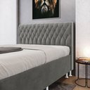 Ver imagem 1 de Cabeceira Estofada para Cama Box Bellatrix 160 para Cama Queen Sued Cinza Aradecor