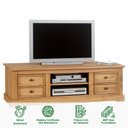 Ver imagem 3 de Rack Tv Bancada 55 Polegadas Madeira Maciça 4 Gavetas 2 Nichos Kent Madeirado Idimex