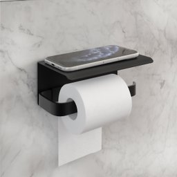Kit Acessório para Banheiro Preto 4 Peças C/suporte Celular - 2