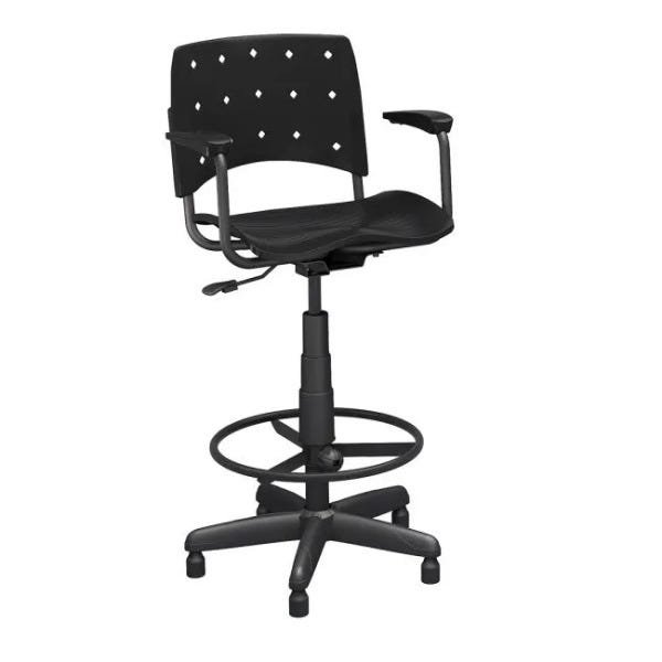 Cadeira Caixa Ergoplax+ com Braço Preta - 1