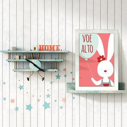 Kit 4 Quadros Infantil Leão Animais Bichos Frases 20x30cm Arte na Arte Moldura Branca - 11