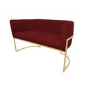 Ver imagem 2 de Namoradeira Decorativa Luana Suede Marsala Base Dourada Mz Decor