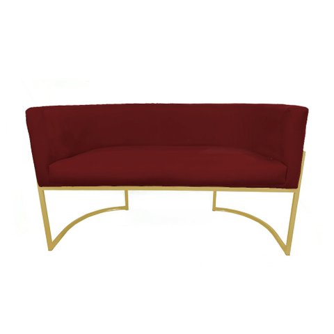 Namoradeira Decorativa Luana Suede Marsala Base Dourada Mz Decor