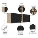 Ver imagem 3 de Kit 2 Armários Aéreos Califórnia 80cm e Nicho Garrafeiro 20cm Riad Castanho/preto - Lumil