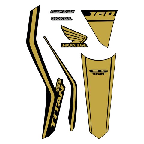 Kit Adesivo Faixa Protetor Cg Titan 160 Bege Ano 2018 a 2021 Cobra Motoparts