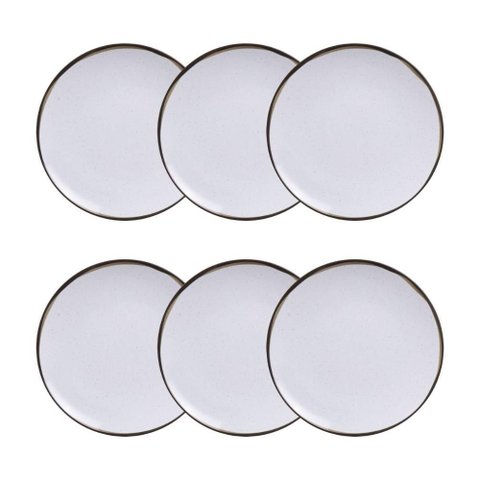 Conjunto 6 Pratos Sobremesa 19cm Canyon Porcelana Tramontina