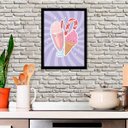 Ver imagem 2 de Quadro Ilustrativo Sorvete e Milk Shake 33x24cm - com vidro:Madeira preta