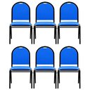 Ver imagem 1 de Kit 6 Cadeiras Hoteleiras Auditório Empilhável Sintético M23 Azul - Mpozenato