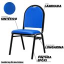 Ver imagem 2 de Kit 6 Cadeiras Hoteleiras Auditório Empilhável Sintético M23 Azul - Mpozenato