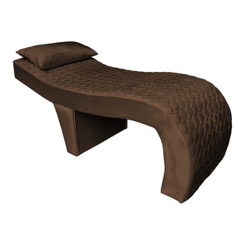 Maca Estética Ergonomica Metalassê Inclinada 80 Cm Bege Slk Decor Nina Marrom