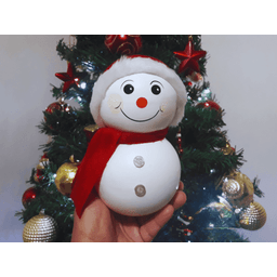 Decoração Casa Festa Natal Boneco Das Neves em Cerâmica:vermelho - 2