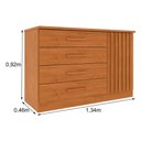 Ver imagem 3 de Cômoda com 4 Gavetas 134cm Multimóveis CR35473 Cinamomo