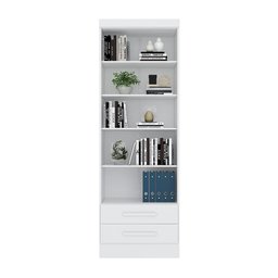 Livreiro Multiuso com 2 Gavetas Branco Kit com 3 - FdECOR - 5