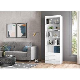 Livreiro Multiuso com 2 Gavetas Branco Kit com 3 - FdECOR - 6