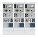 Ver imagem 1 de Livreiro Multiuso com 2 Gavetas Branco Kit com 3 - FdECOR
