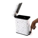 Ver imagem 1 de Lixeira Retangular de Metal com Pedal Granilite 5l - Oikos