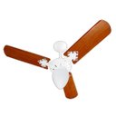 Ver imagem 1 de Ventilador de Teto Venti-Delta New Delta Light Mogno/Branco 383273 3 Pás Globo Pera 220V