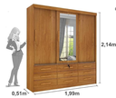 Ver imagem 3 de Guarda Roupa 3 Portas 9 Gavetas com Espelho Chicago - Tcil Móveis - Cinamomo