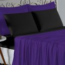 Ver imagem 4 de Jogo de Cama Casal Viúva Nobre 4 Peças Malha 100% Algodão - Roxo / Preto