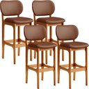 Ver imagem 1 de Kit 04 Banquetas Alta para Cozinha Madeira Fixa Betta L02 Imbuia Couríssimo Marrom - Lyam Decor