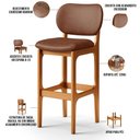 Ver mais imagens de Kit 04 Banquetas Alta para Cozinha Madeira Fixa Betta L02 Imbuia Couríssimo Marrom - Lyam Decor