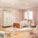 Ver imagem 1 de Quarto Infantil CB1495 com Cama Guarda-Roupa e Mesa MDP BP Argila-Jequetiba Kappesberg
