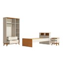 Ver imagem 4 de Quarto Infantil CB1495 com Cama Guarda-Roupa e Mesa MDP BP Argila-Jequetiba Kappesberg