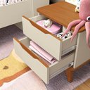 Ver mais imagens de Quarto Infantil CB1495 com Cama Guarda-Roupa e Mesa MDP BP Argila-Jequetiba Kappesberg