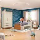 Ver imagem 2 de Quarto Infantil CB1495 com Cama Guarda-Roupa e Mesa MDP BP Argila-Jequetiba Kappesberg