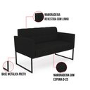 Ver imagem 6 de Kit 2 Poltronas Elisa Linho Base Metálica Industrial Preto - D'Rossi A79 Preto