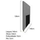 Ver imagem 2 de Cabeceira Calçadeira Baú Mel 140cm com Capitonê Corano Cinza