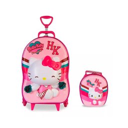 Mochila Escolar 3d Rodinha Lancheira Hello Kitty Cheerleader 2020 - 1