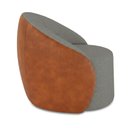 Ver imagem 5 de Poltrona Sala Orgânica Lua Giratória Sintético Pu Nozes/linho D03 - D’Rossi
