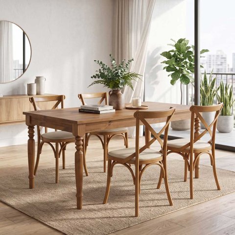 Mesa de Jantar 160x90 Madeira Maciça Freijó