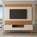 Ver imagem 1 de Rack com Painel para TV até 65 Polegadas 185cm x 187cm com LED 100% MDF Pés em Madeira Maciça Ares