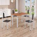 Ver imagem 1 de Conjunto Sala de Jantar com 4 Cadeiras Lívia Branco/Preto/Marrom