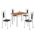 Ver imagem 2 de Conjunto Sala de Jantar com 4 Cadeiras Lívia Branco/Preto/Marrom