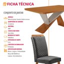 Ver imagem 7 de Mesa de Jantar Yasmin 180cm Tampo MDF Canto Copo Laminado e 6 Cadeiras Lorena