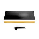 Ver imagem 1 de Kit 3 Bandeja Prateleira 30x91 Gôndolas New Plus Preto Porta Etiqueta Amarelo Sa Gôndolas