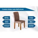 Ver imagem 2 de Conjunto: Mesa de Cozinha Luna C/ Tampo de Vidro Canto Curvo 180x90cm e 6 Cadeiras Jade Imbuia/off