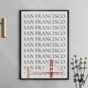 Ver imagem 1 de Quadro Minimalista San Francisco - Golden Gate 45x34cm:moldura Preta