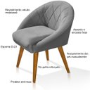 Ver imagem 5 de Kit 4 Poltrona Sala Decorativa Louis Veludo Cinza Pés Palito Castanho