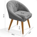 Ver imagem 6 de Kit 4 Poltrona Sala Decorativa Louis Veludo Cinza Pés Palito Castanho