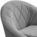 Ver imagem 3 de Kit 4 Poltrona Sala Decorativa Louis Veludo Cinza Pés Palito Castanho