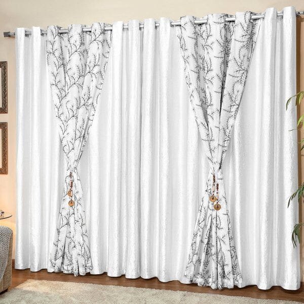 Cortina 4 Folhas Sicília 200cm x 160cm Casaborda - 1