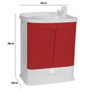 Ver imagem 3 de Gabinete Suspenso para Banheiro com Lavatório Vermelho | 2 Portas | Astra